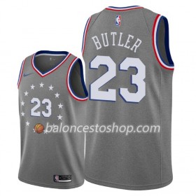 Camiseta Hombre NBA Philadelphia 76ers Jimmy Butler 23 2018-19 Nike City Edition Gris Swingman